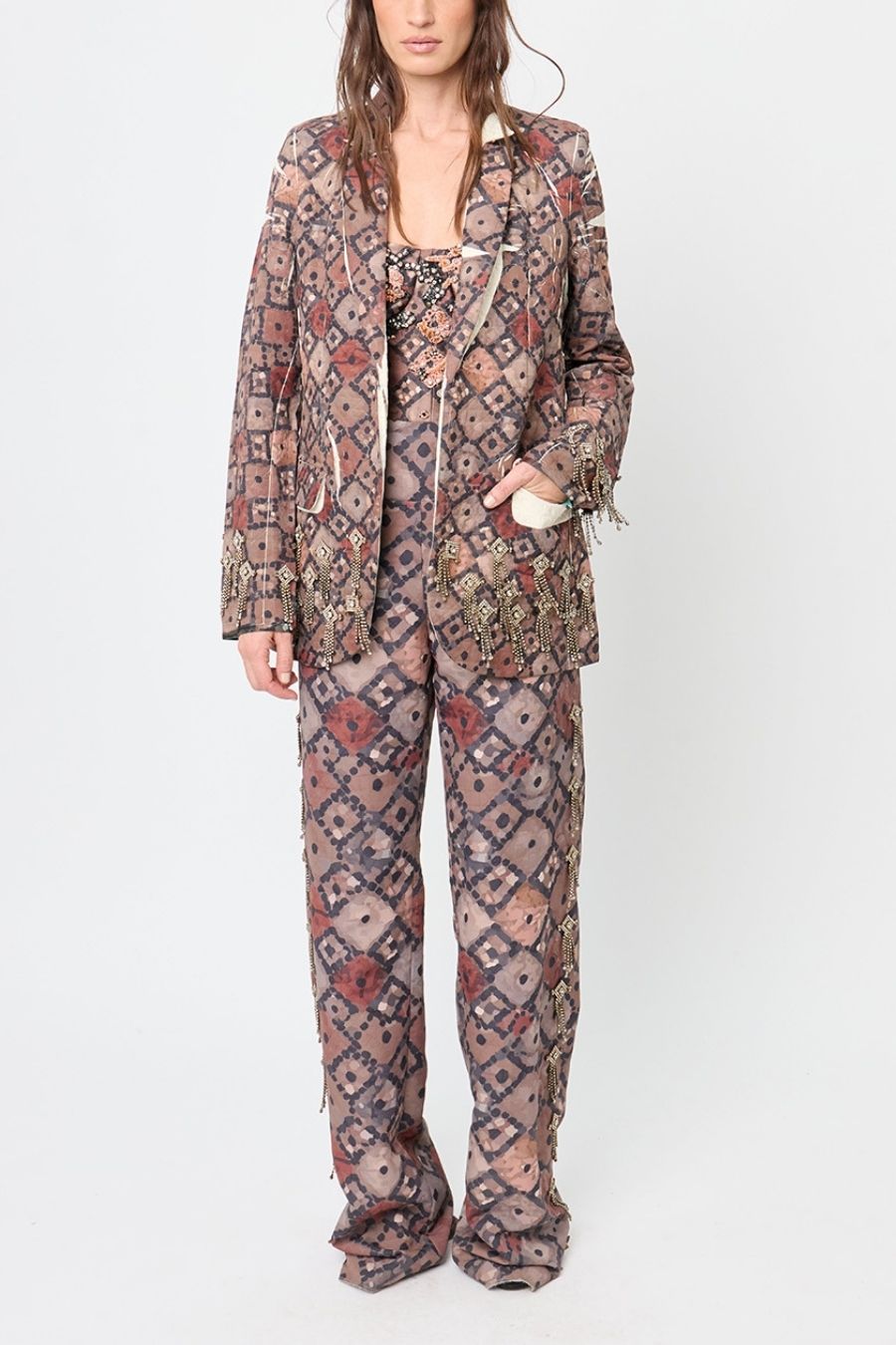 Blazer largo de silueta oversized