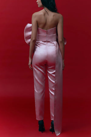 Pantalón recto rosa con sobrecapa lateral Pánuco Ugga