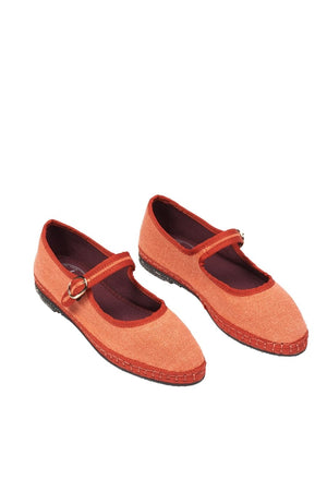 Zapato tipo ballerina lona naranja con tira Flabelus UGGA