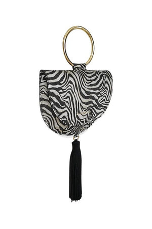 Bolso print zebra con asa de pulsera UGGA Oriana Rodríguez