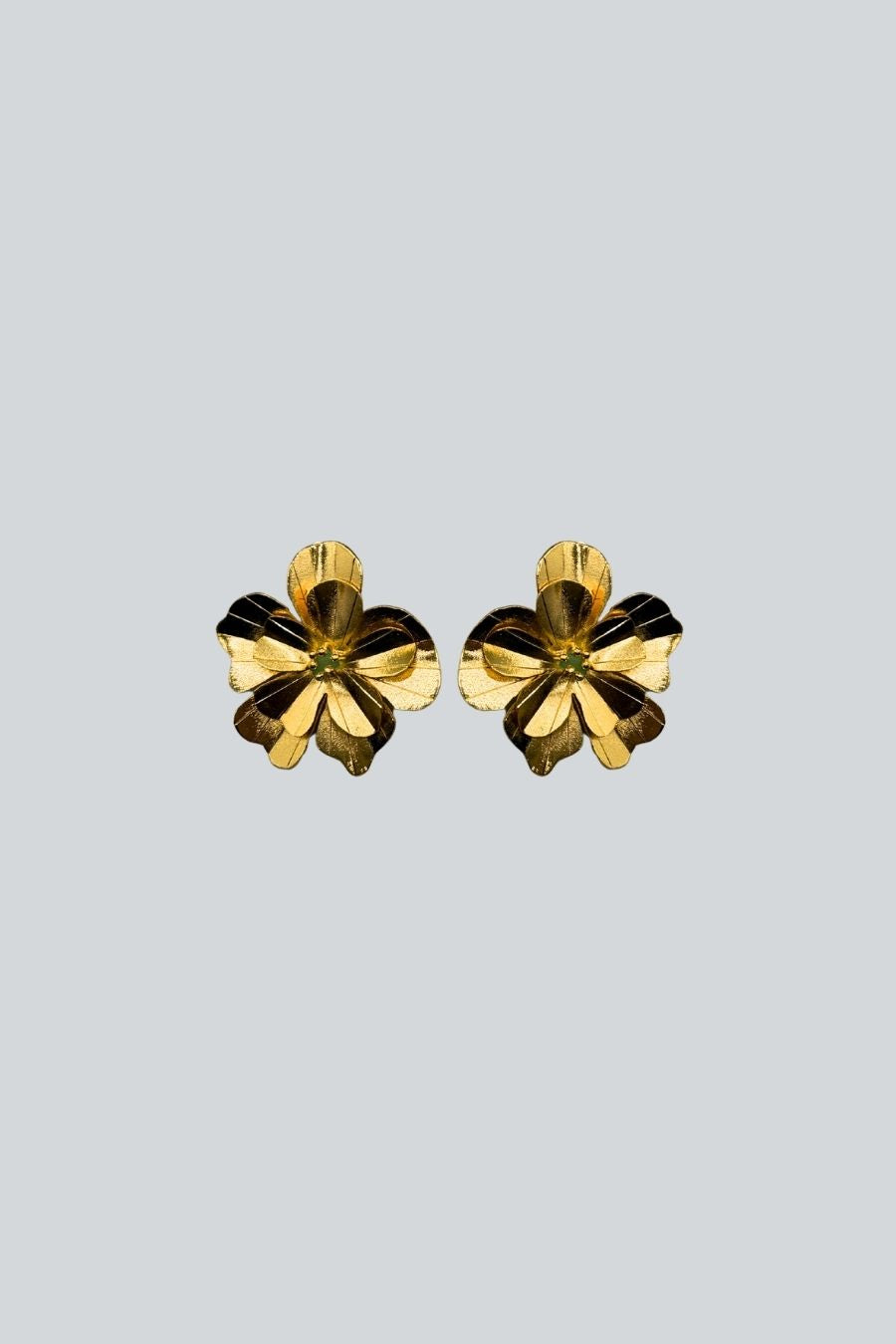 ARETES 5 PETALOS DOBLE MEDIANA