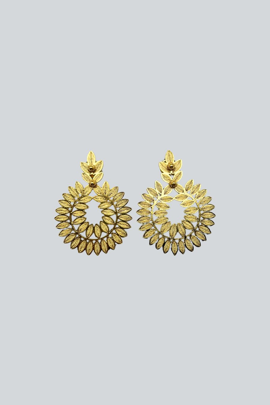 aretes de plata con chapa de oro