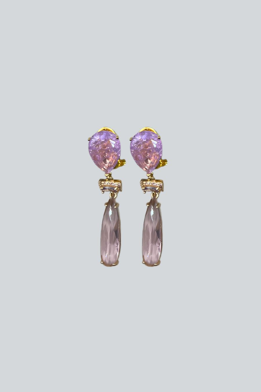 ARETES CRISTALES LILA