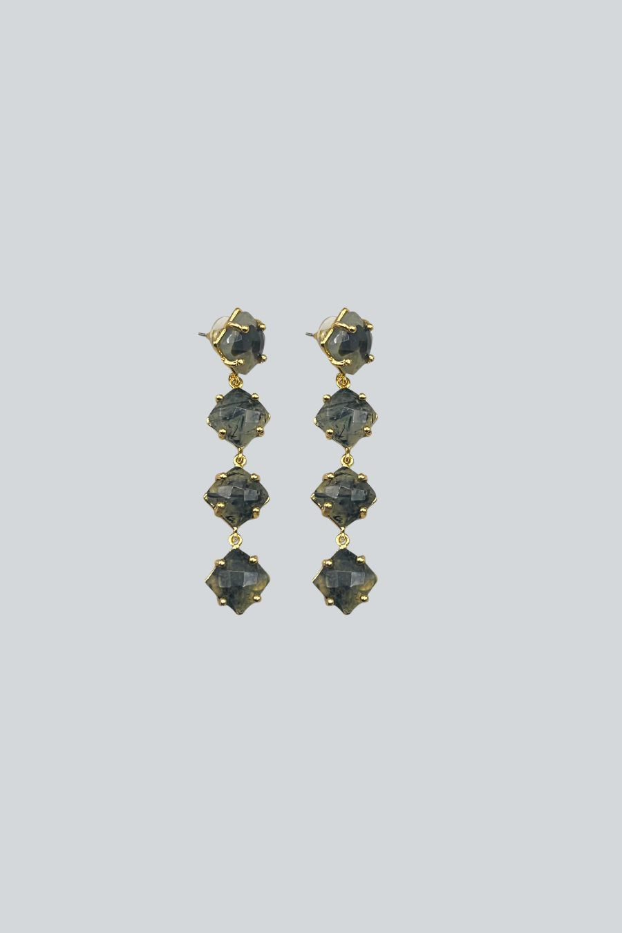 ARETES CUATRO CUADROS VERDES