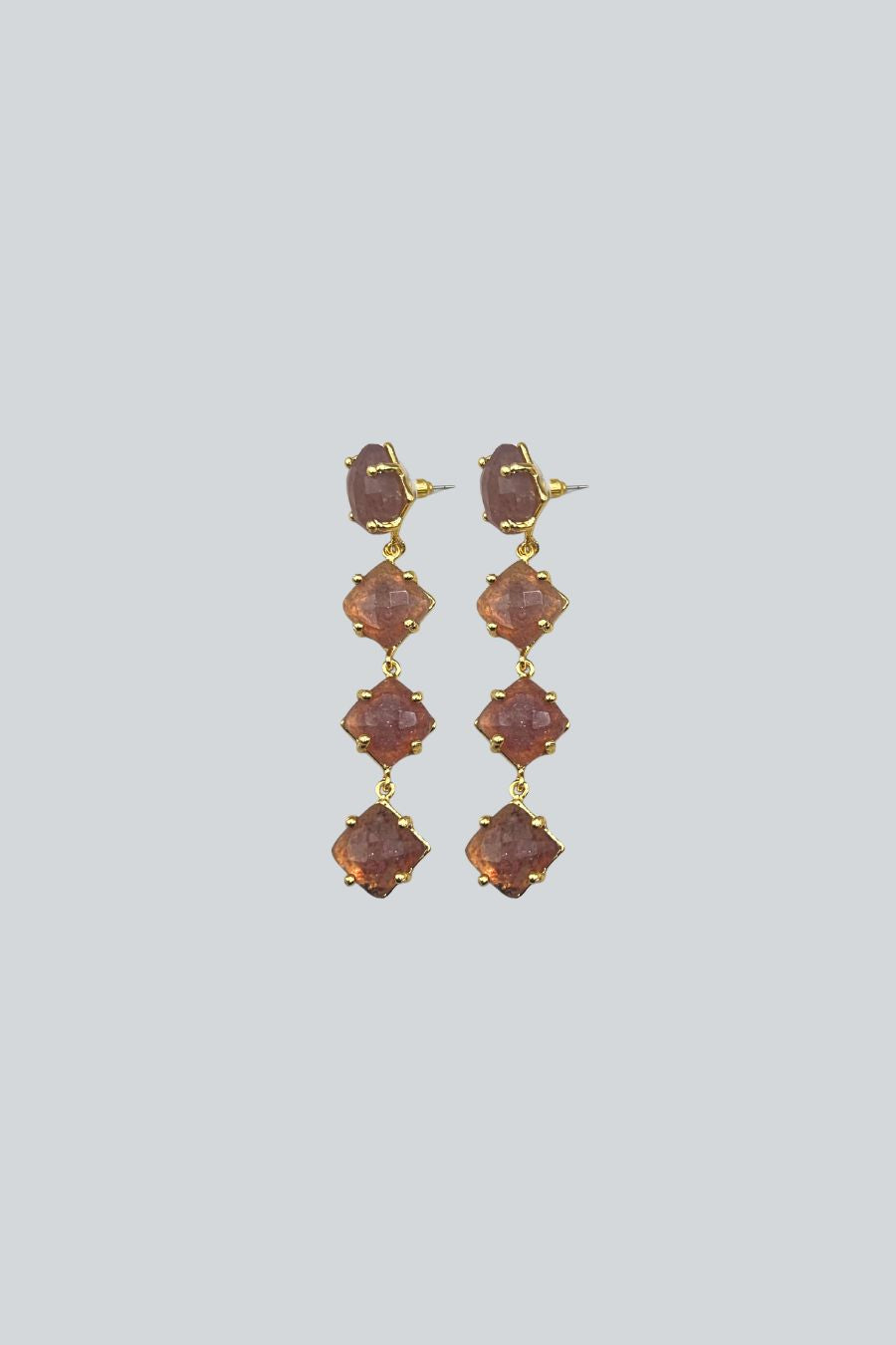 ARETES CUATRO CUADROS ROSAS