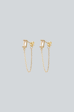 aretes con zirconia en corte esmeralda