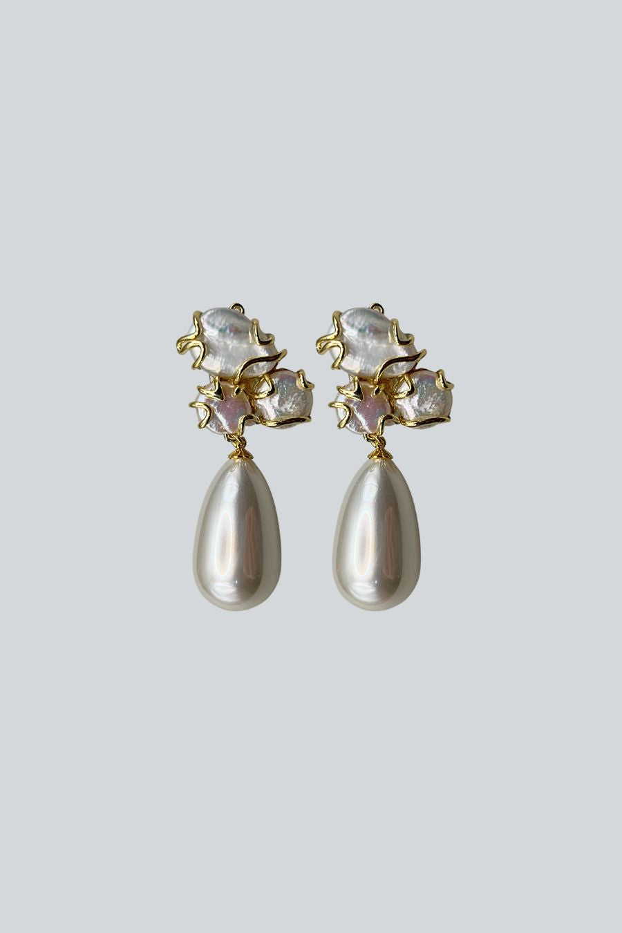ARETES 3 PERLAS GOTA PERLA