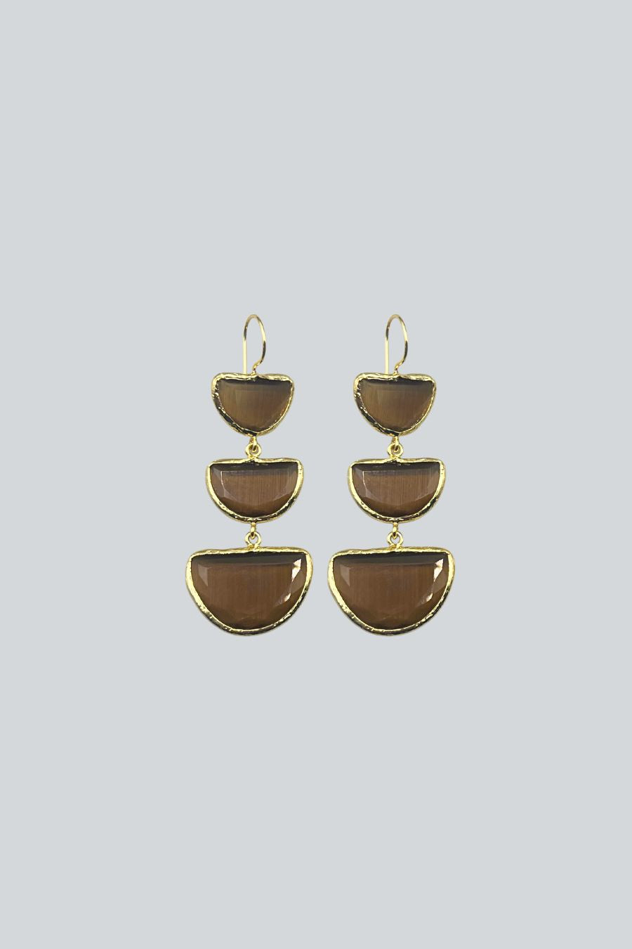 ARETES TRES SANDIAS MARRONES