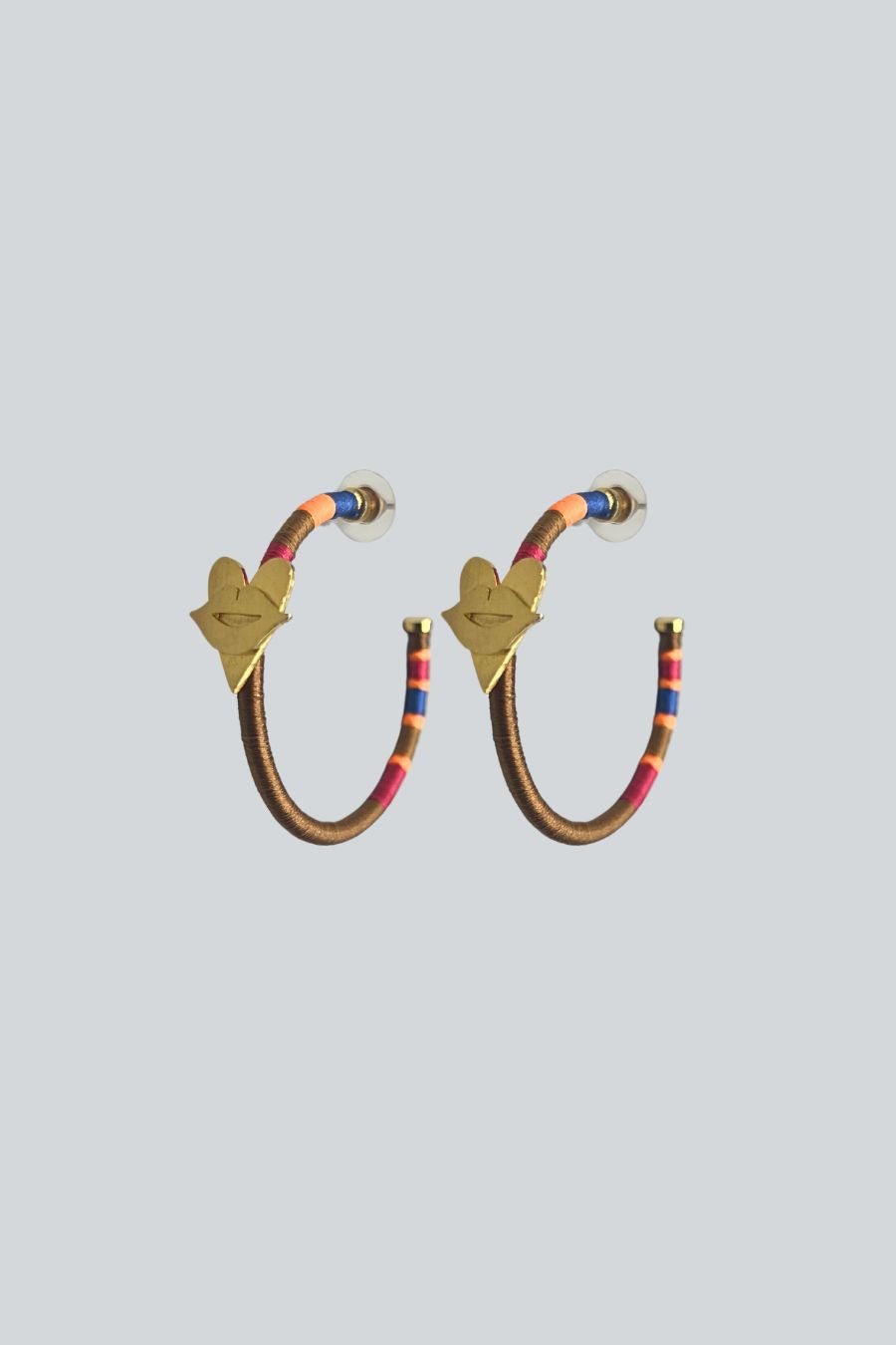 aretes de bronce con baño de oro