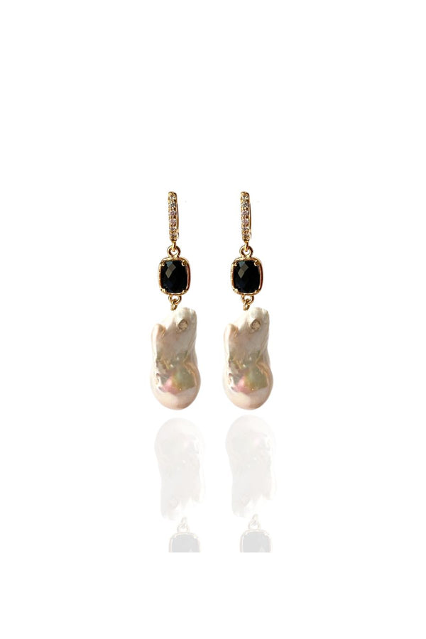 Aretes con perlas barrocas UGGA Tierra Rosa