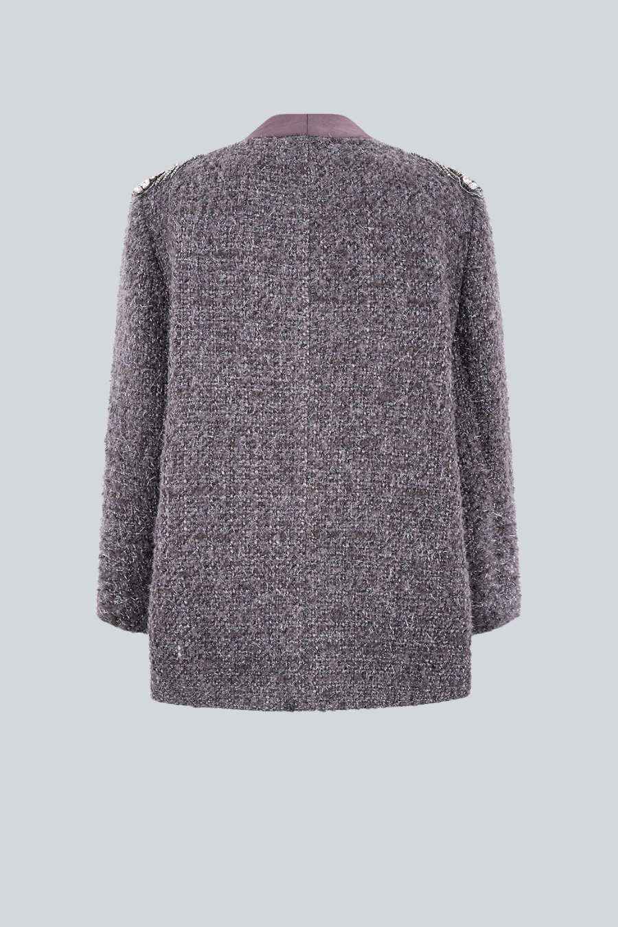 Blazer de tweed de diseñador mexicano con bordado de langosta de Sandra Weil.  