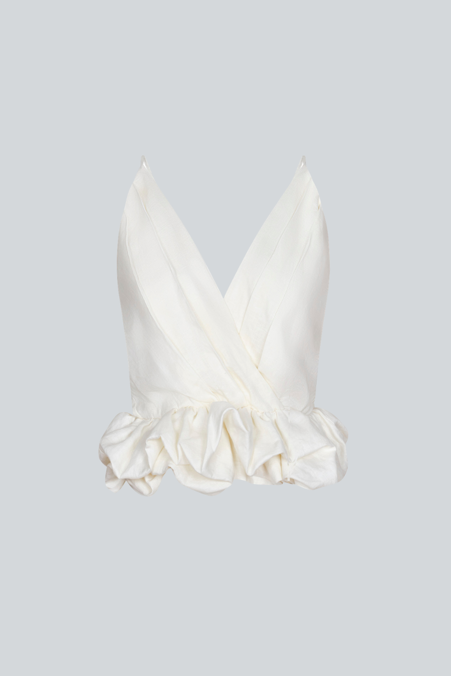 Blusa peplum ivory de PADOVA, vista frontal.