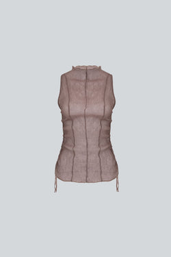 Blusa sin mangas de escote alto