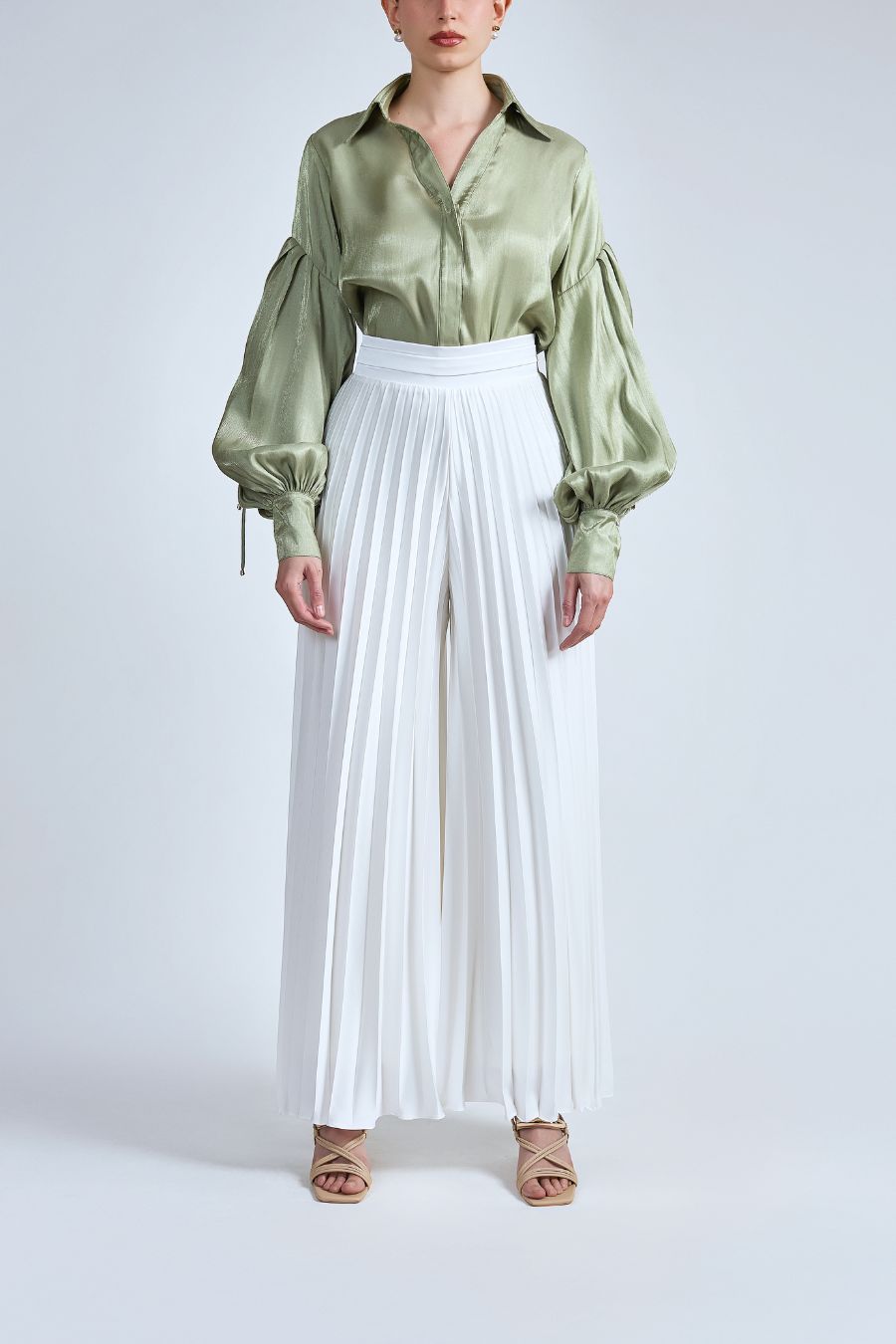 PANTALÓN PLISADO BLANCO