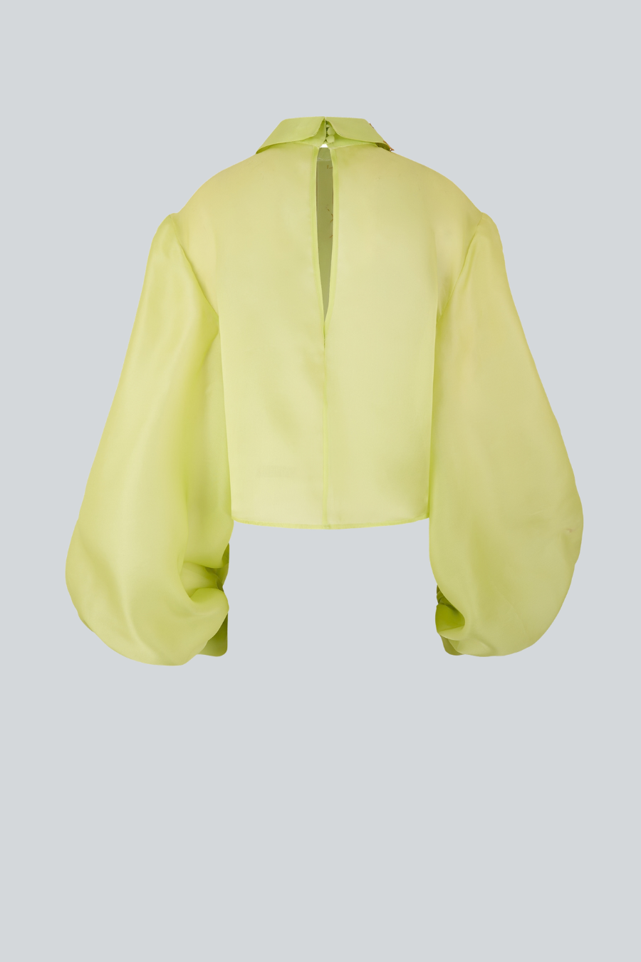 Blusa Allurea de Sandra Weil vista posterior, camisa con mangas globo oversized