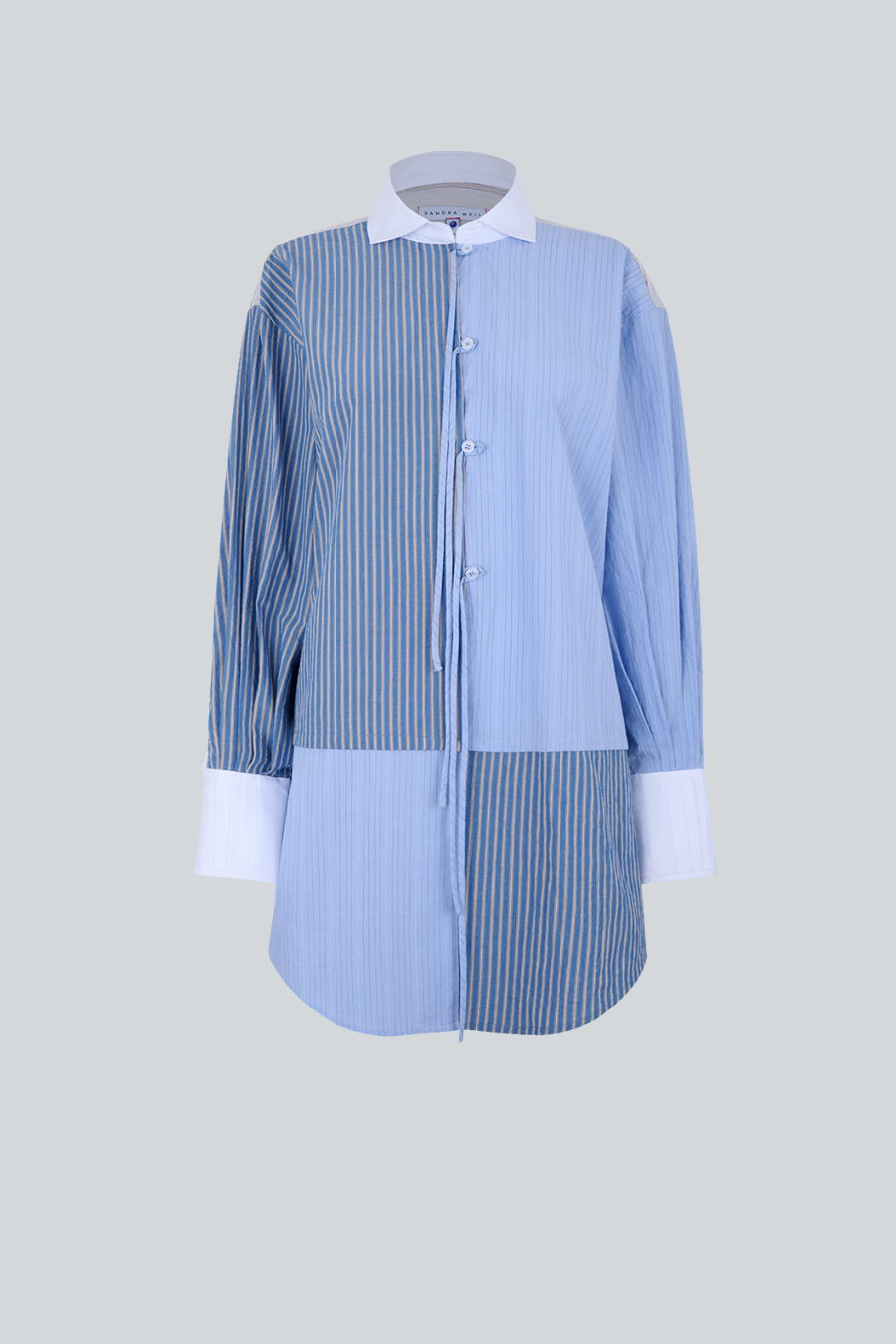 Cefiro Shirt, camisa deconstruida con múltiples patrones y espalda descubierta