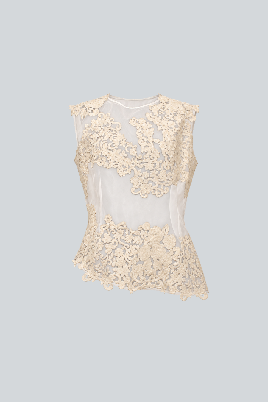Blusa Devoción translúcida ivory Hilda García