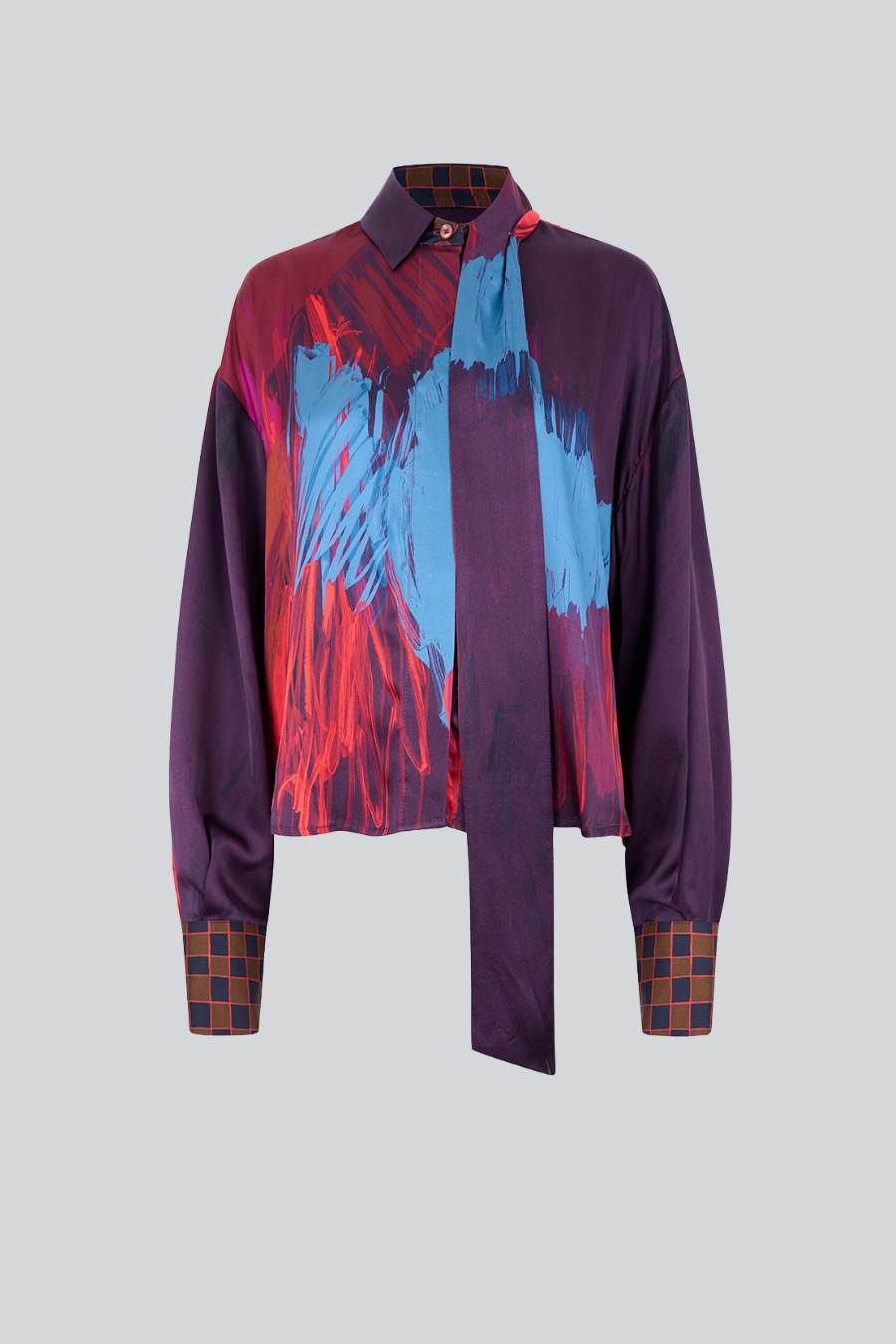 Blusa Emotions de Sandra Weil en viscosa con manga larga y estampado Raw Emotion