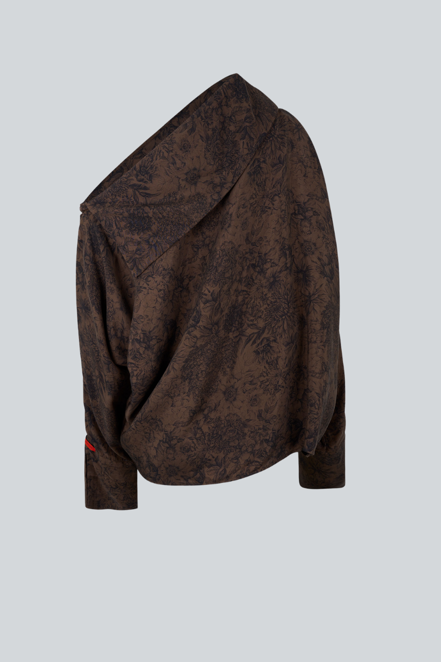 Blusa asimétrica de manga larga de diseñador mexicano Sandra Weil.  
