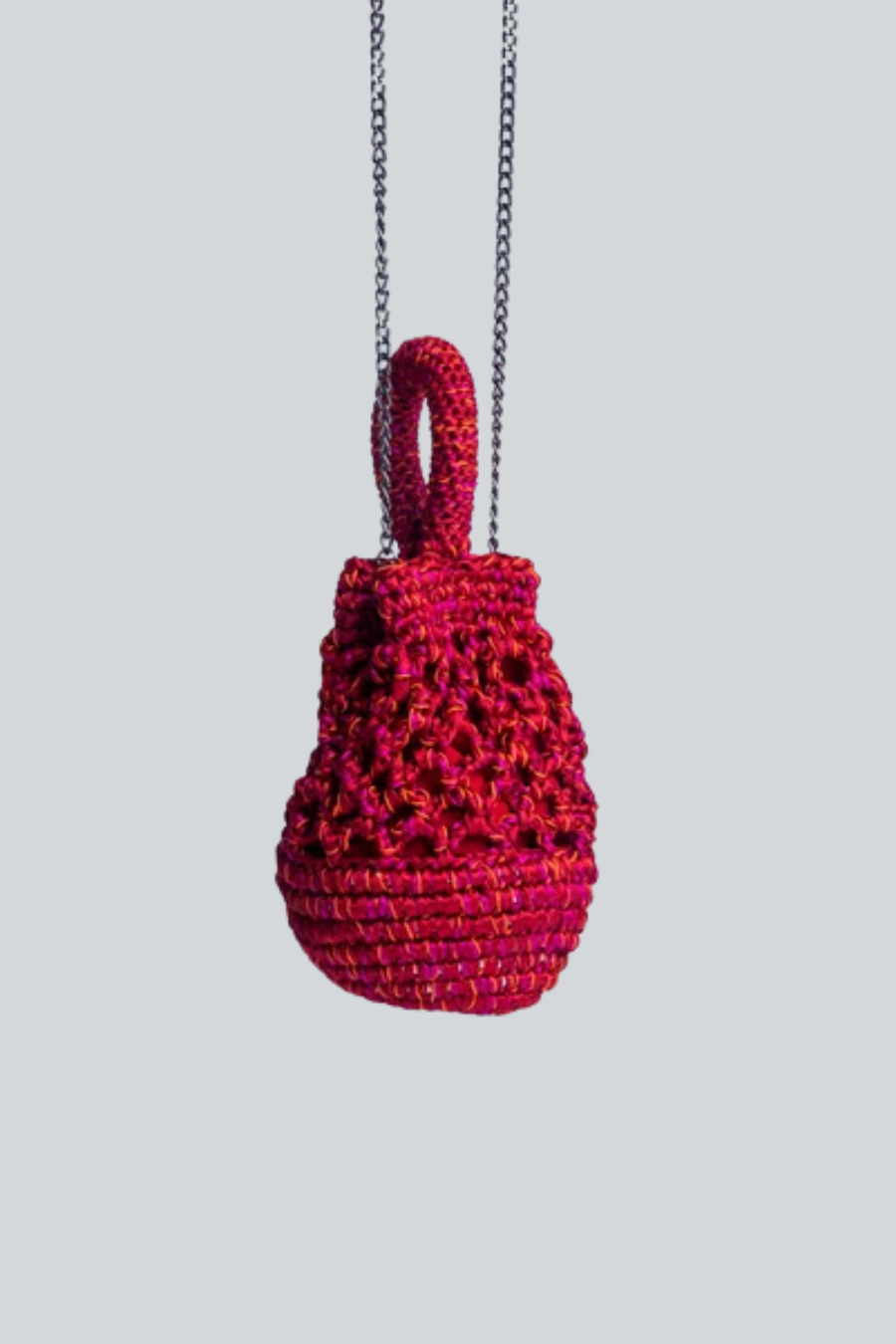 Bolso Catarina Mina rosa tejido a mano