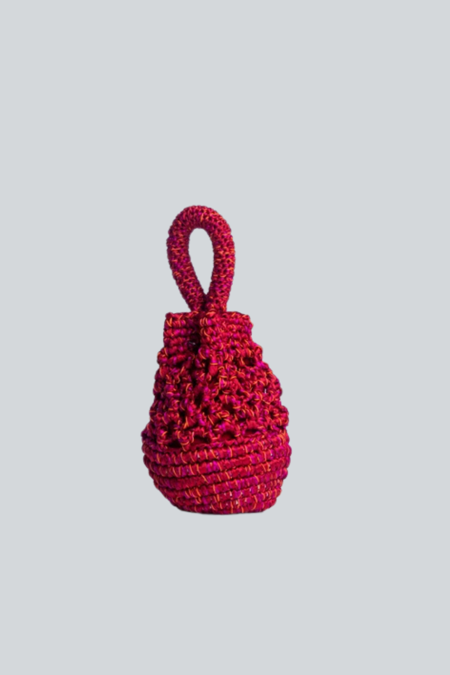 Bolso Catarina Mina tejido a mano rosa