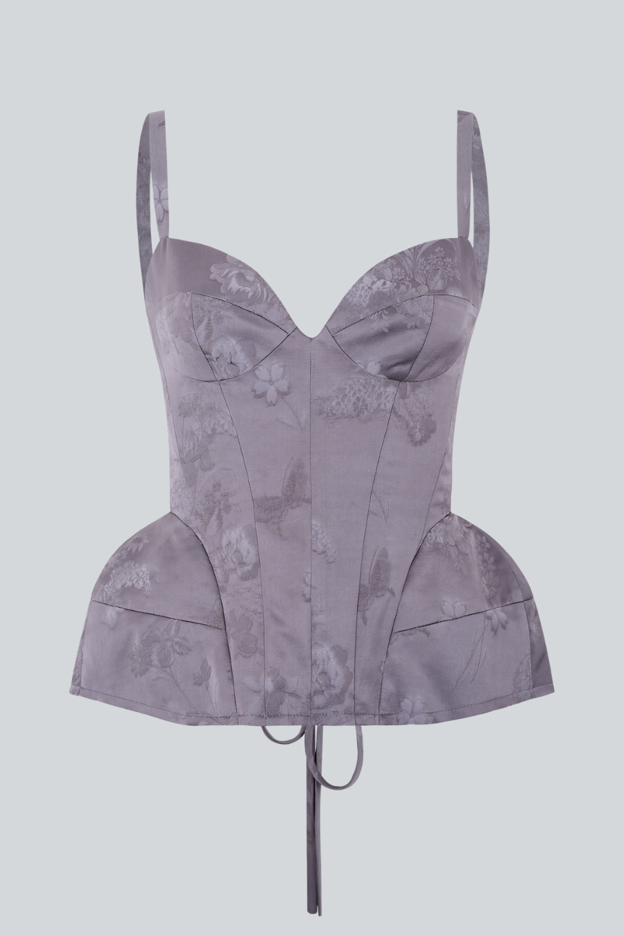 Bustier Allure de jacquard estructurado con espalda tipo corsé de Sandra Weil.  