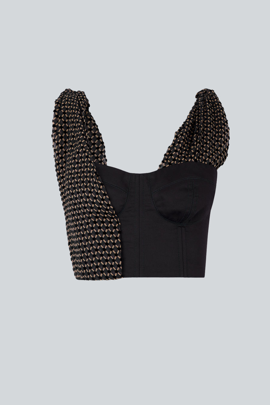 Disrupt Bustier, bustier strapless estructurado con detalle de hombro en tela 