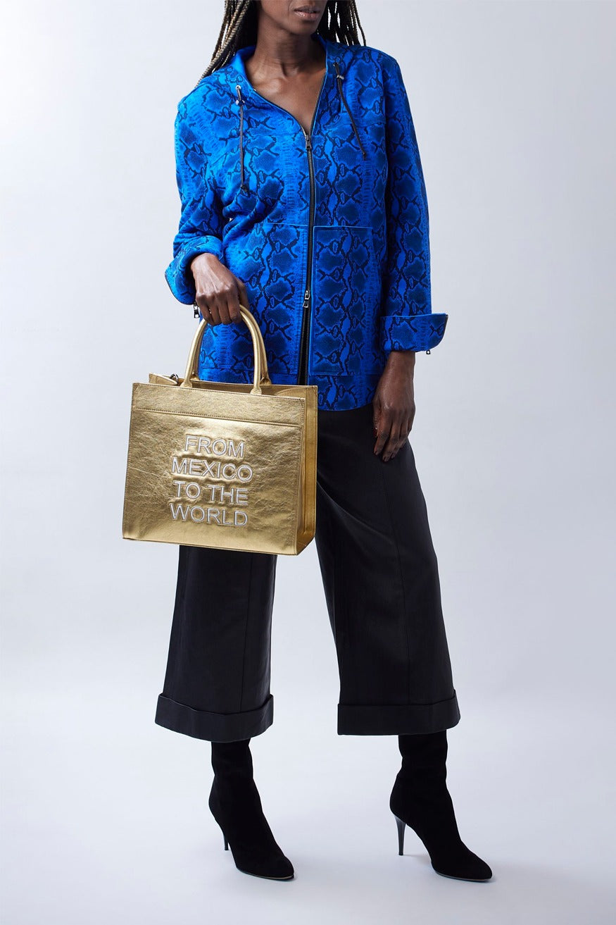 BOLSO LEYENDA PIEL CHICA ORO