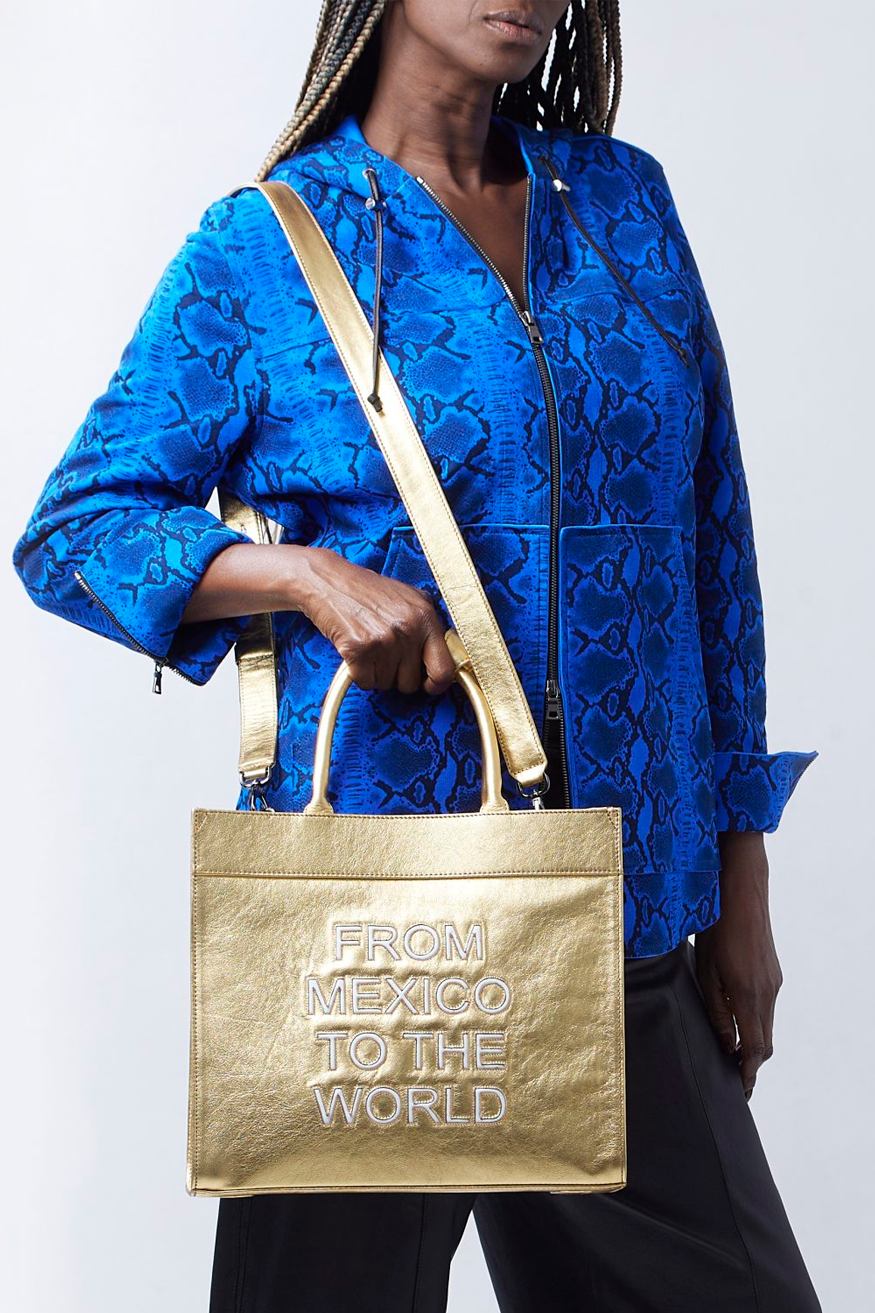 BOLSO LEYENDA PIEL CHICA ORO