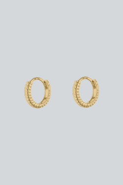 Arracadas de oro sólido de 14k con textura