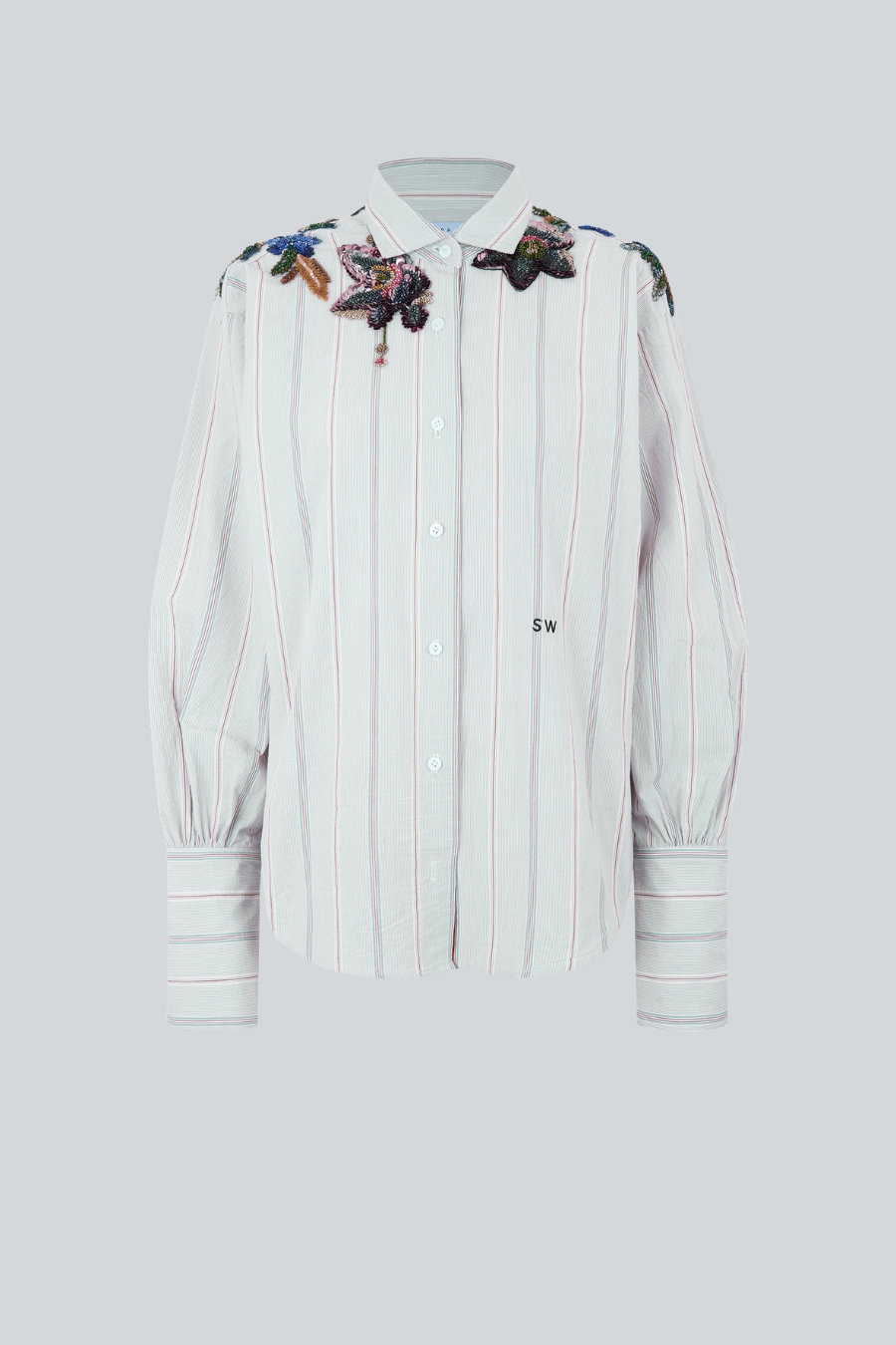 Camisa Lyrical de manga larga con bordado artesanal en la espalda de Sandra Weil.  