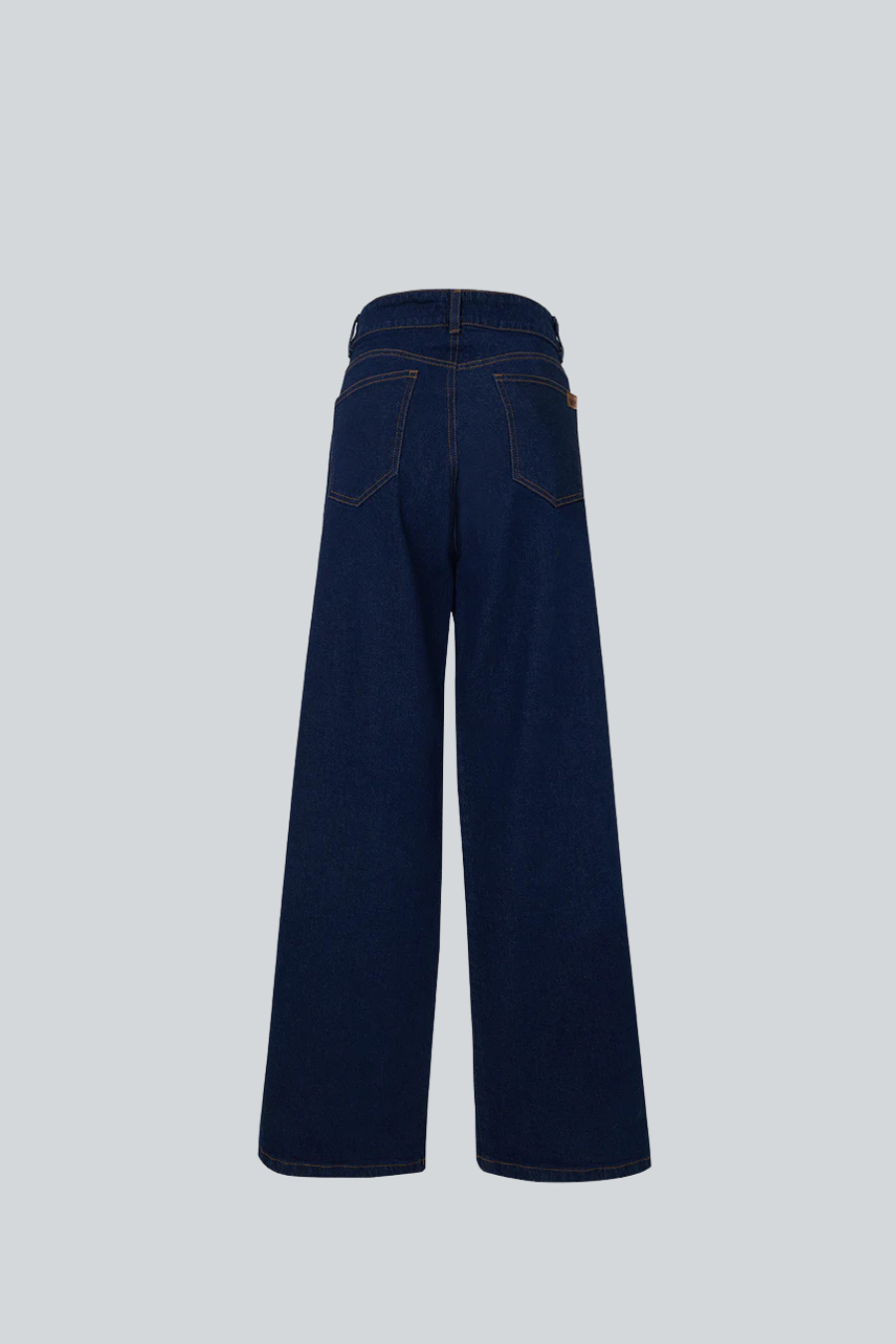 Jeans culotte de tiro alto azul oscuro de PADOVA, vista posterior.