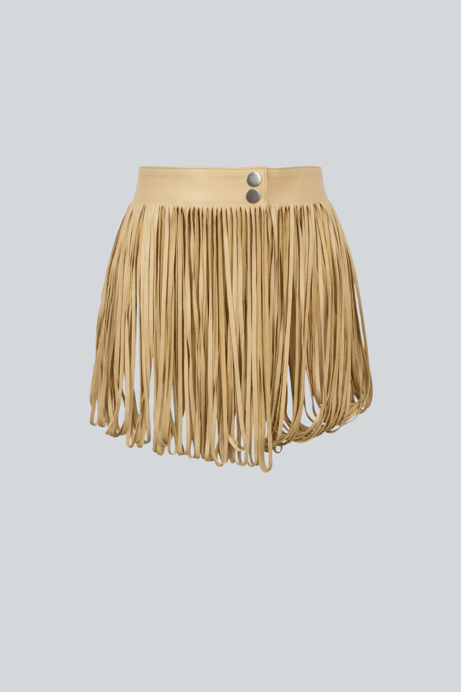 Cinturón Fettucini de piel con flecos