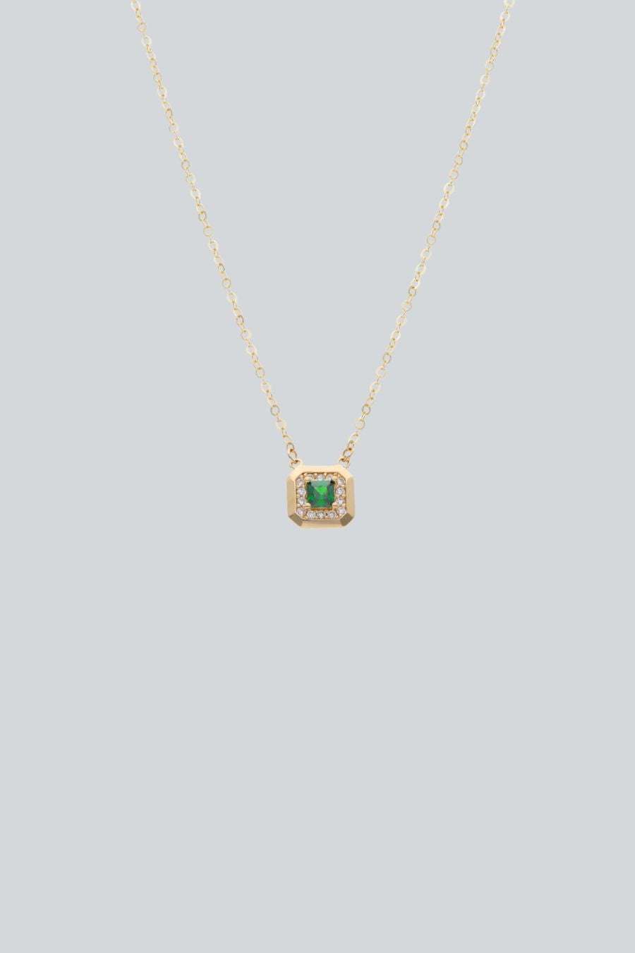 COLLAR ZIRCON BEZEL VERDE