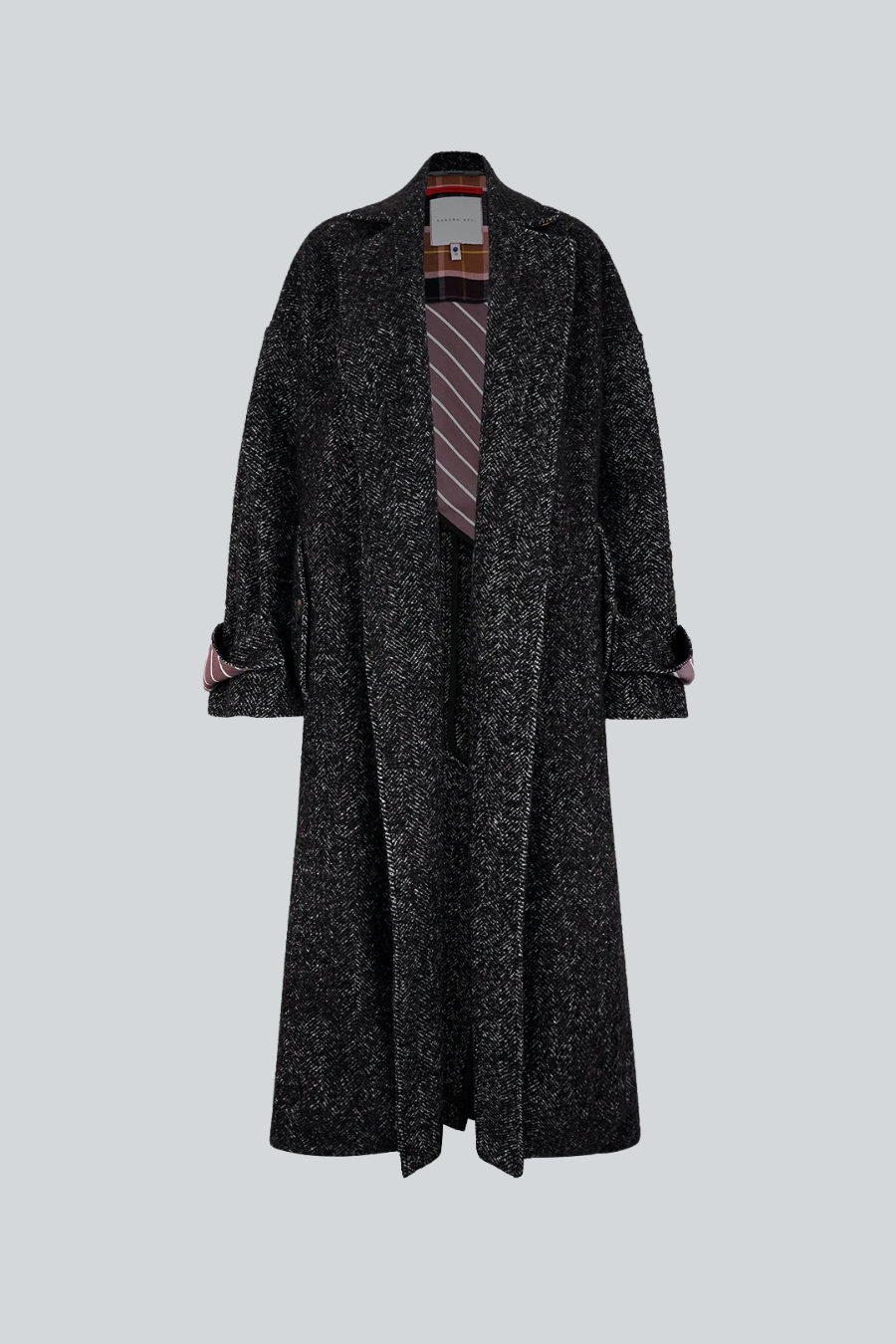 Abrigo Drakonda de Sandra Weil, abrigo largo oversized de lana gris oscuro con silueta amplia