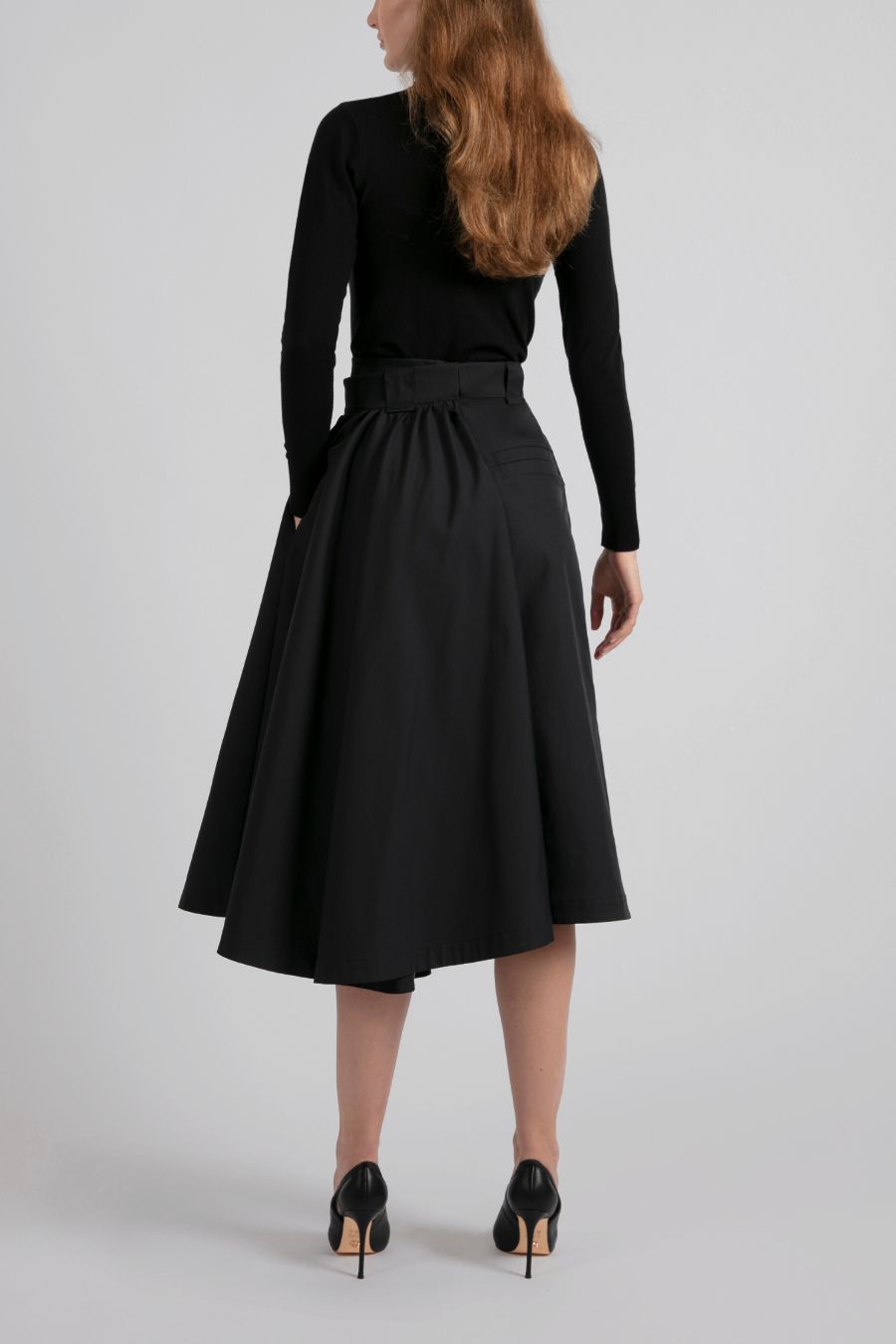 FALDA MIDI TUBO CON CAPA