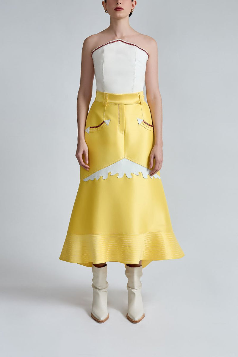 FALDA MIDI PIEL Y ESTRELLAS