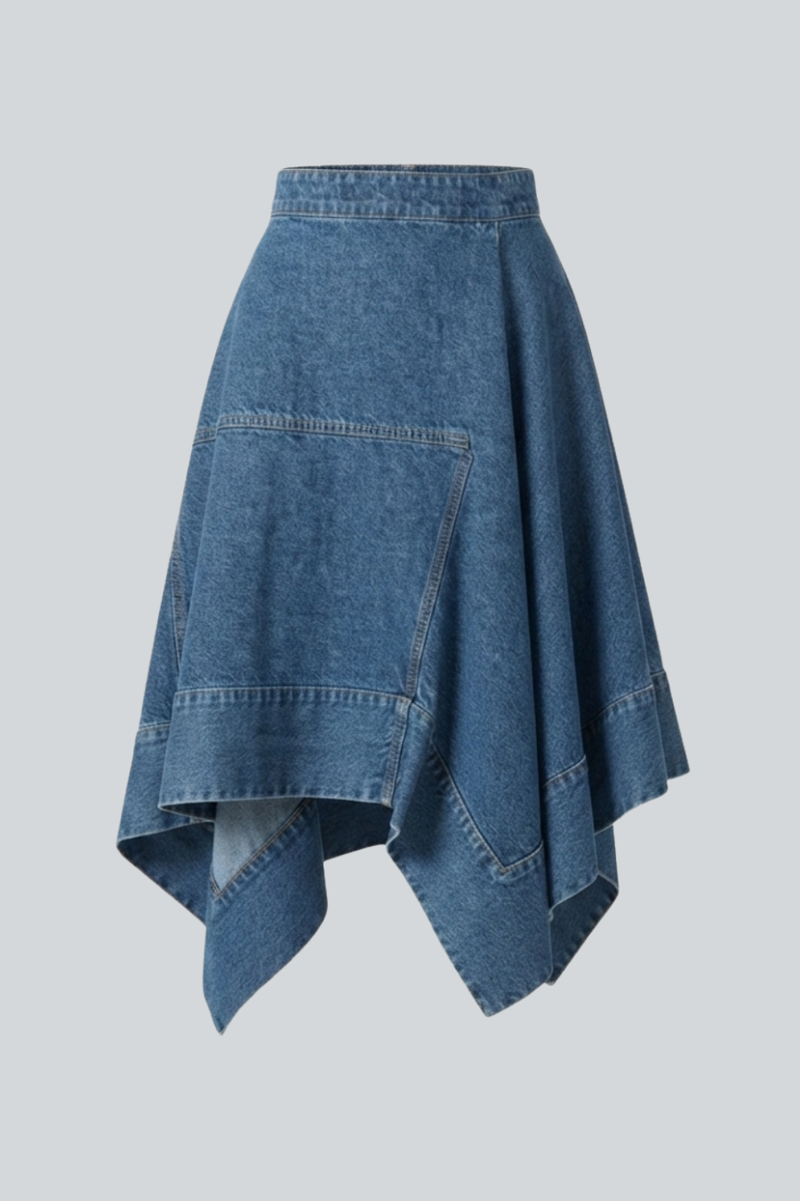 Falda denim asimetrica