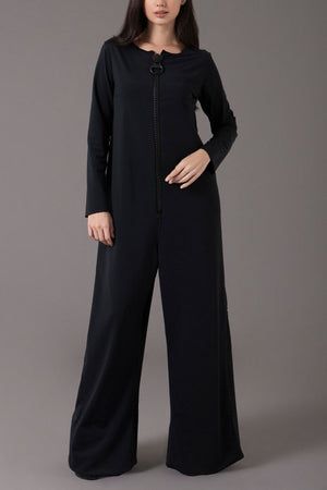 Jumpsuit negro cremallera gigante UGGA Mala