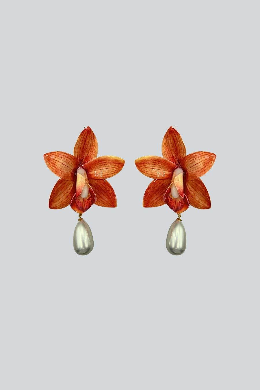 ARETES ORQUIDEA NARANJA