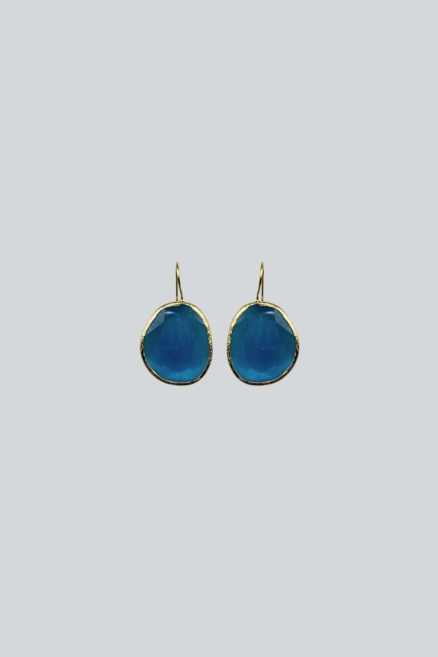 ARETES OVALO GRANDE AZUL