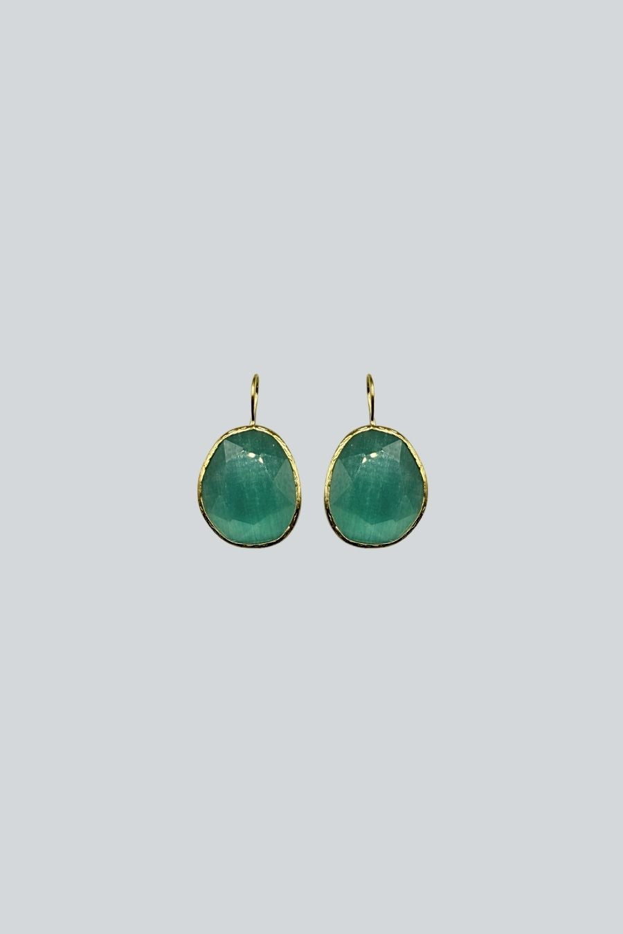 ARETES OVALO GRANDE VERDE