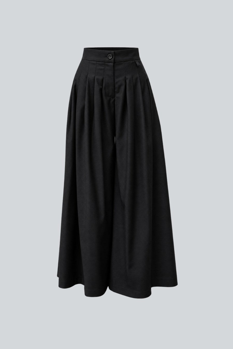 Pantalón Leonor de Jeanette Toscano en color negro con silueta amplia y pinzas frontales