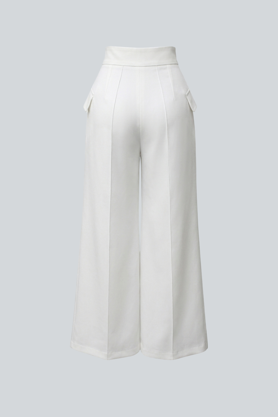 Pantalón palazzo de tiro a la cintura con bolsillos laterales