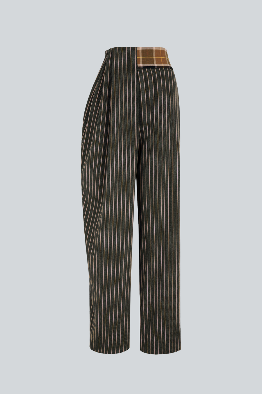 Pantalón Interestelar de corte amplio con drapeado frontal y cintura en contraste