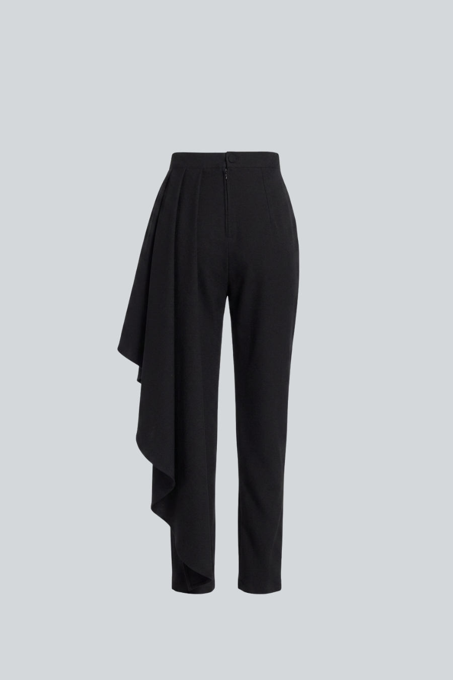 Pantalón Profundidad de Anirash visto por detrás, pantalón negro con cauda lateral