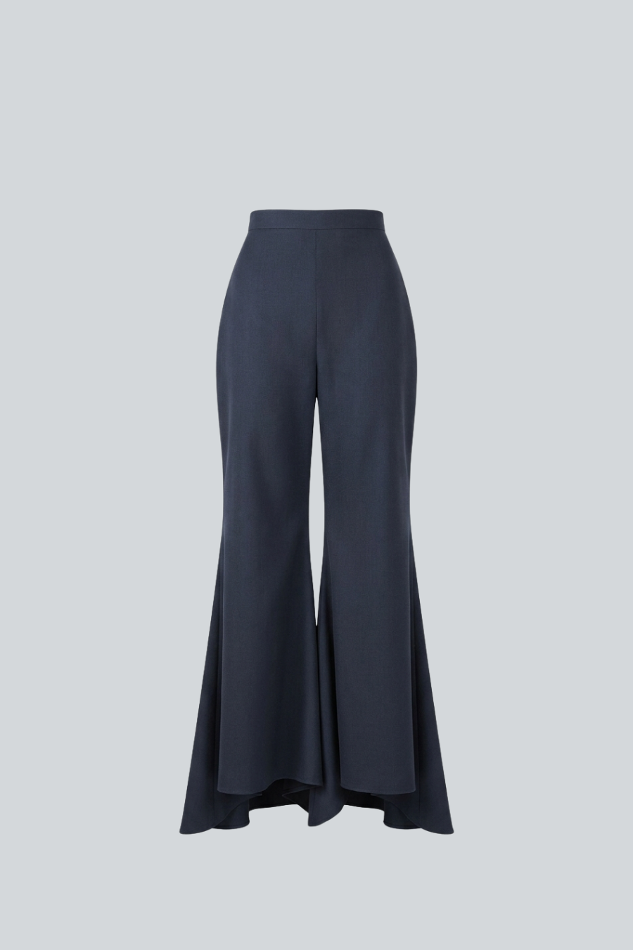 Pantalón Semiajustado de Pánuco, pantalón acampanado azul marino con cauda posterior