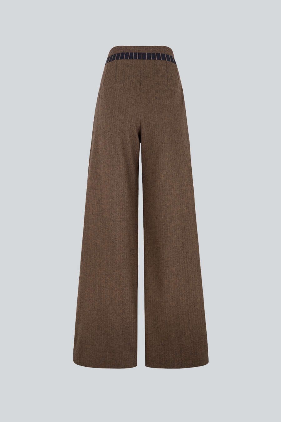 Terracota Pant vista posterior, pantalón de tiro alto de pierna amplia 