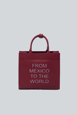 BOLSO LEYENDA PIEL CHICA ROJA