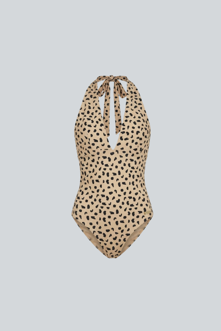 Pili Careyes Cheetah de Dew SG Eleazar, traje de baño de una pieza halter con estampado cheetah